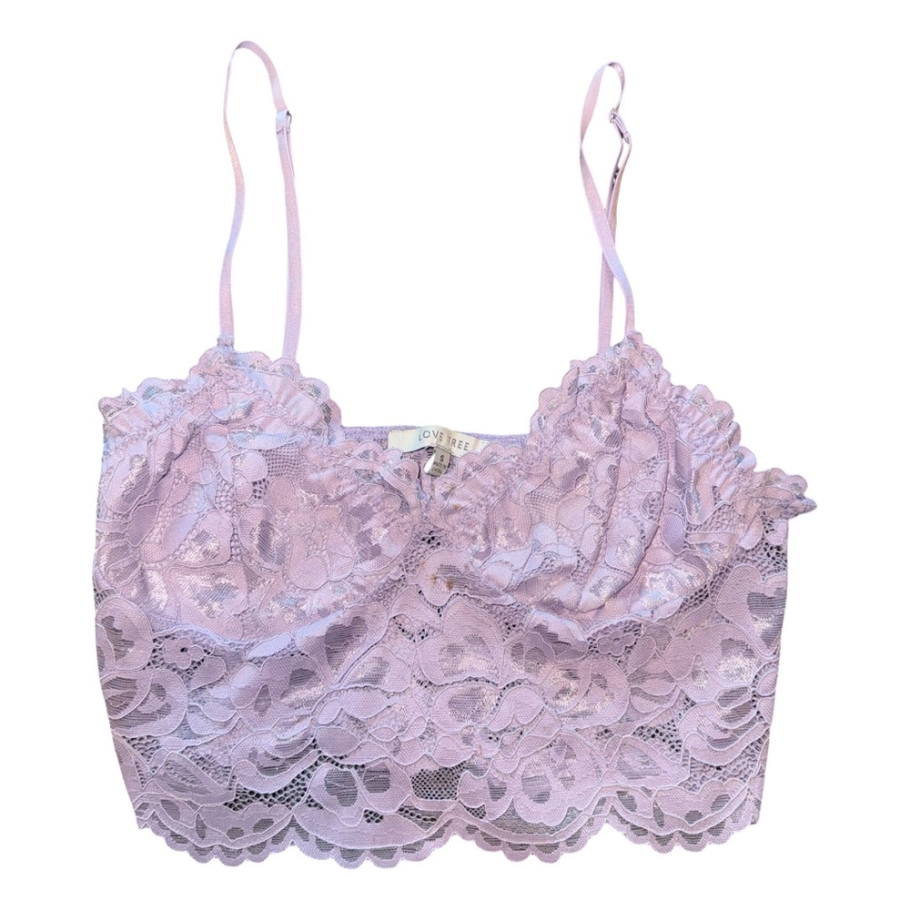 💜 Light Purple Lace Bralette (Size S)